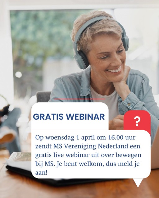 Gratis webinar bewegen bij MS met Sabine van der Elsen